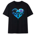 Charlotte Hornets X Carolina Panthers Skulls Face To Face Heart Shape Distressed Shirt Fan Gear - Merchluma