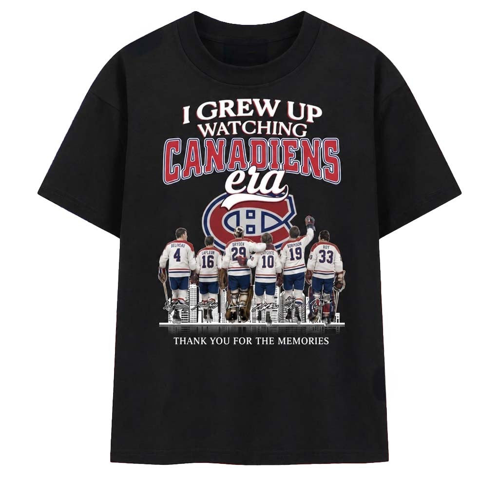 I Grew Up Watching Canadiens Era Legends Signatures T-Shirt Present For Hockey Fans - Merchluma