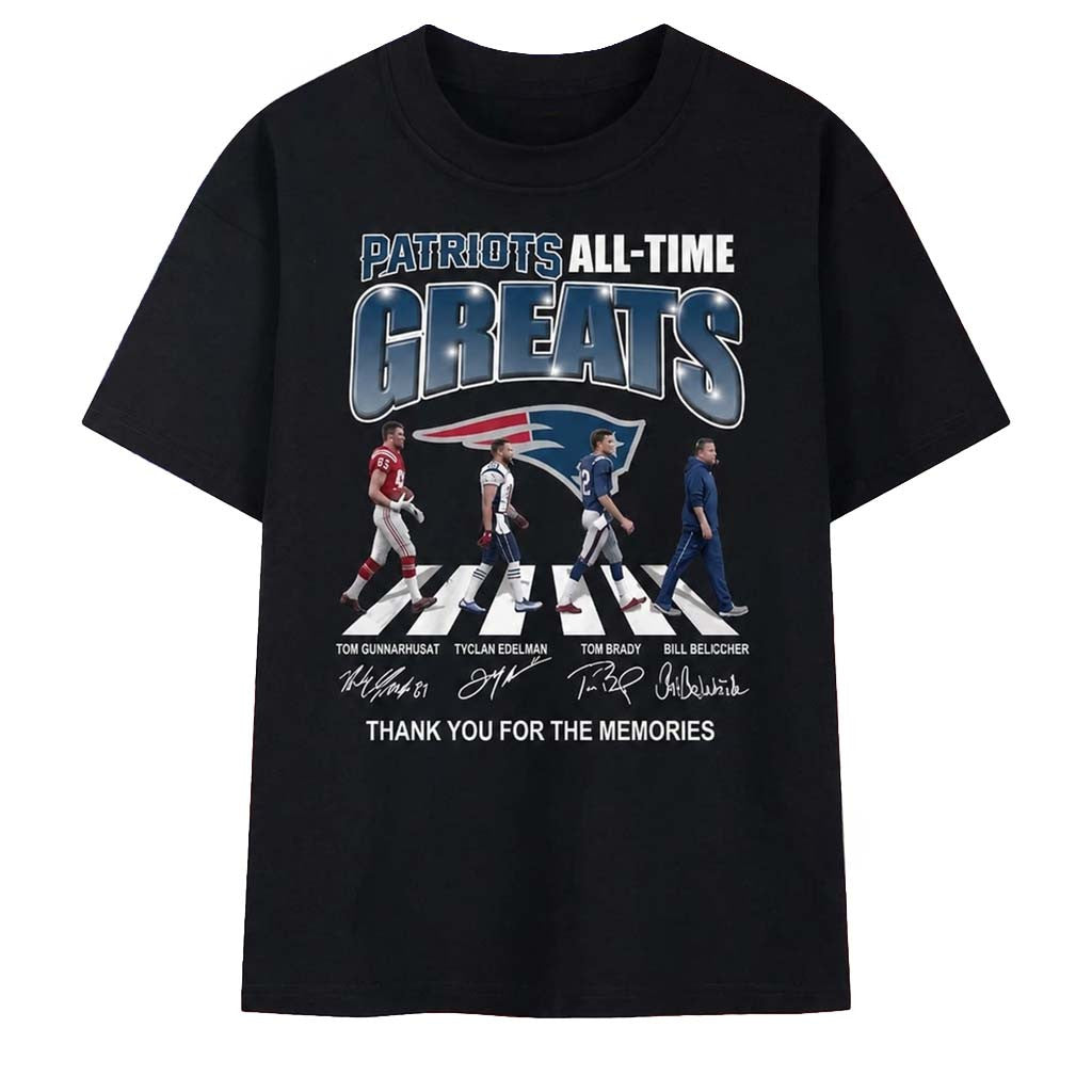 New England Patriots All Time Greats Abbey Road 2026 T-Shirt NE Patriots Merch Football Gifts - Merchluma