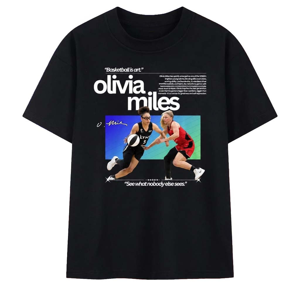 Olivia Miles Basketball Is Art Minnesota Lynx WNBA Graphic T-Shirt Olivia Miles Merch Fan Gifts - Merchluma