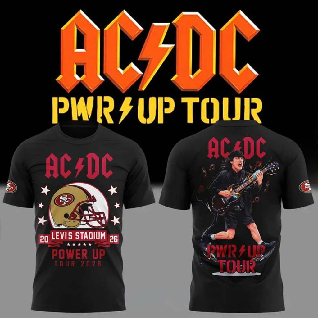 AC DC X San Francisco 49ers Merch Power Up Tour 2026 Special Shirt AC DC Concert Merch Gifts - Merchluma
