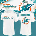 Miami Dolphins X Hello Kitty 2026 White T-Shirt Miami Dolphins Merch Present For Football Fans - Merchluma