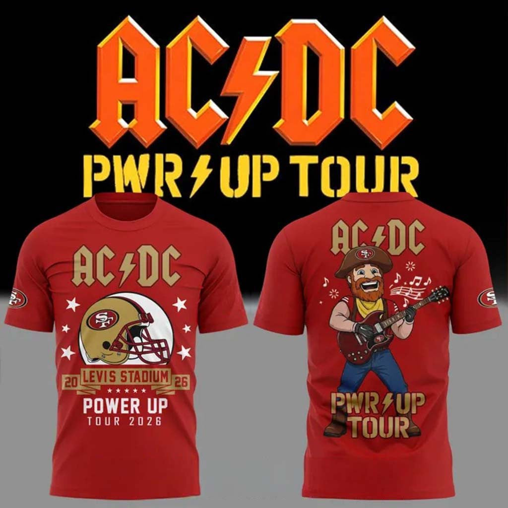 AC DC X San Francisco 49ers Merch Power Up Tour 2026 Shirt AC DC Concert Merch Gifts For Fans - Merchluma