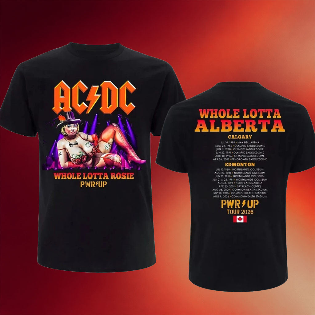 ACDC Edmonton Concert T-Shirt 2026 Heavy Metal Rock Shirt AC DC Power Up Tour Merch Fan Gifts - Merchluma