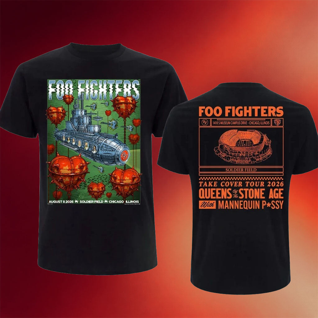Foo Fighters Chicago 2026 Tour Shirt Take Cover Tour Soldier Field Concert Foo Fighters Merch - Merchluma