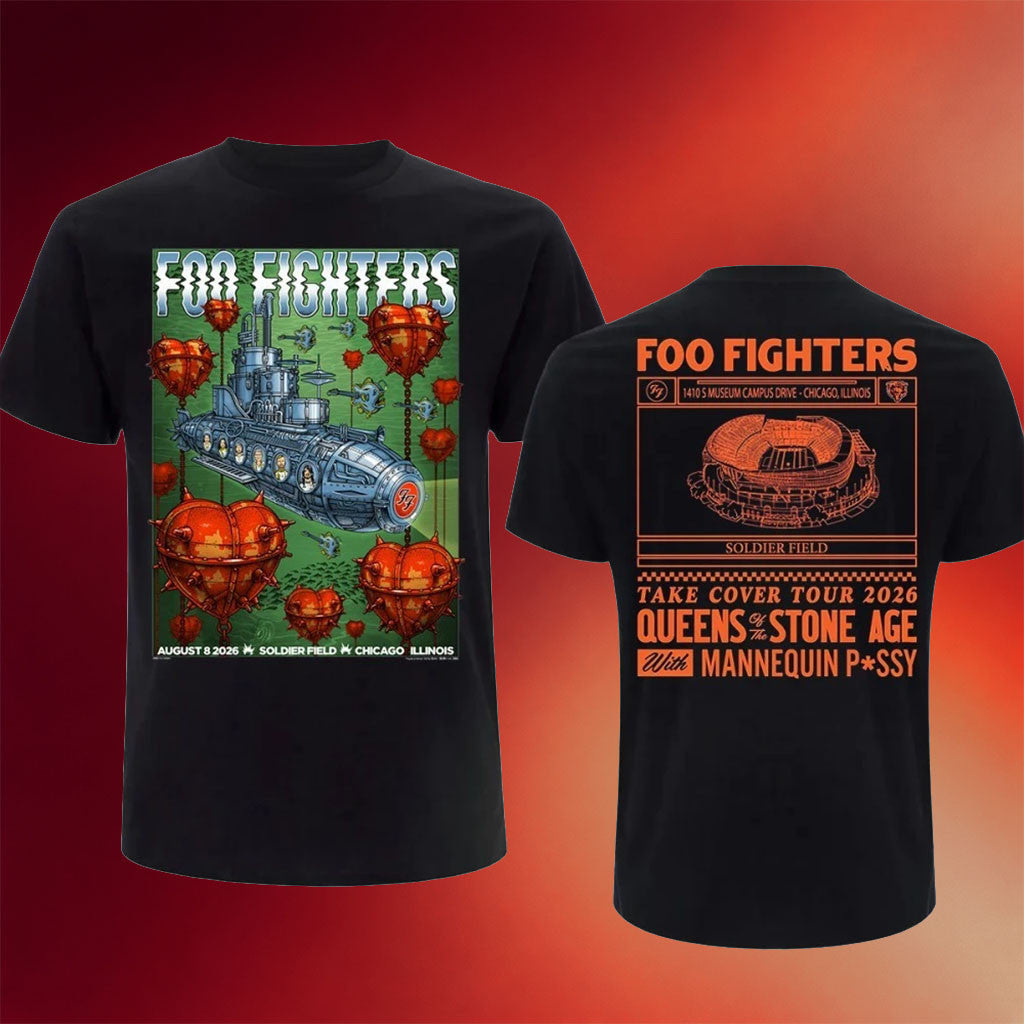 Foo Fighters Chicago T-Shirt Take Cover Tour 2026 Soldier Field Concert Tee Foo Fighters Merch - Merchluma