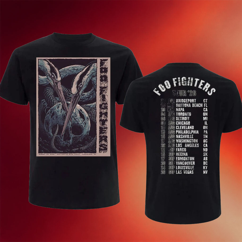 Foo Fighters Cleveland OH 2026 Event Poster T-Shirt Foo Fighters Tour Merch Band Fan Apparel - Merchluma
