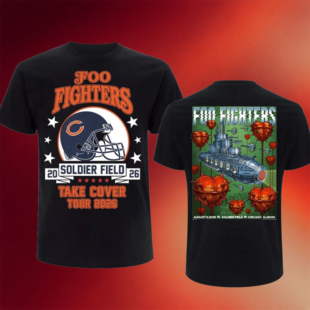 Foo Fighters Take Cover Tour 2026 Chicago T-Shirt Vintage Rock Concert Foo Fighters Merch - Merchluma