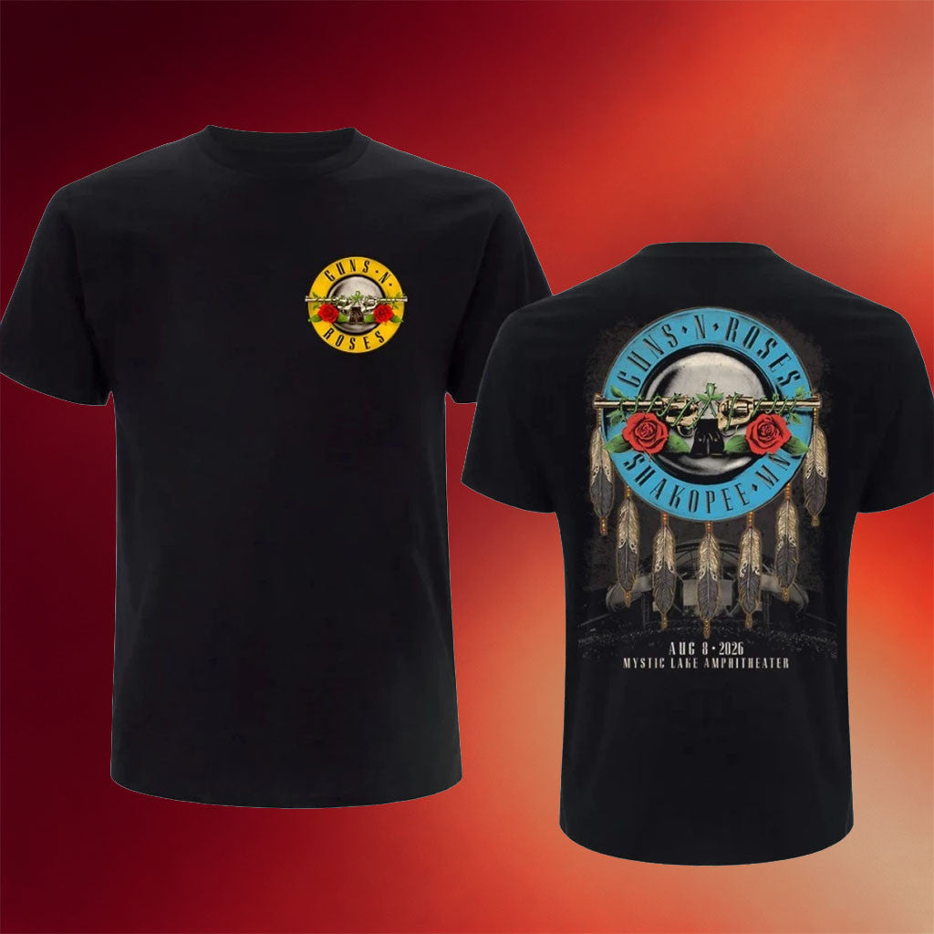 Guns N Roses Mystic Lake Amphitheater 2026 Shakopee MN Poster T-Shirt GNR Merch Fan Gifts - Merchluma