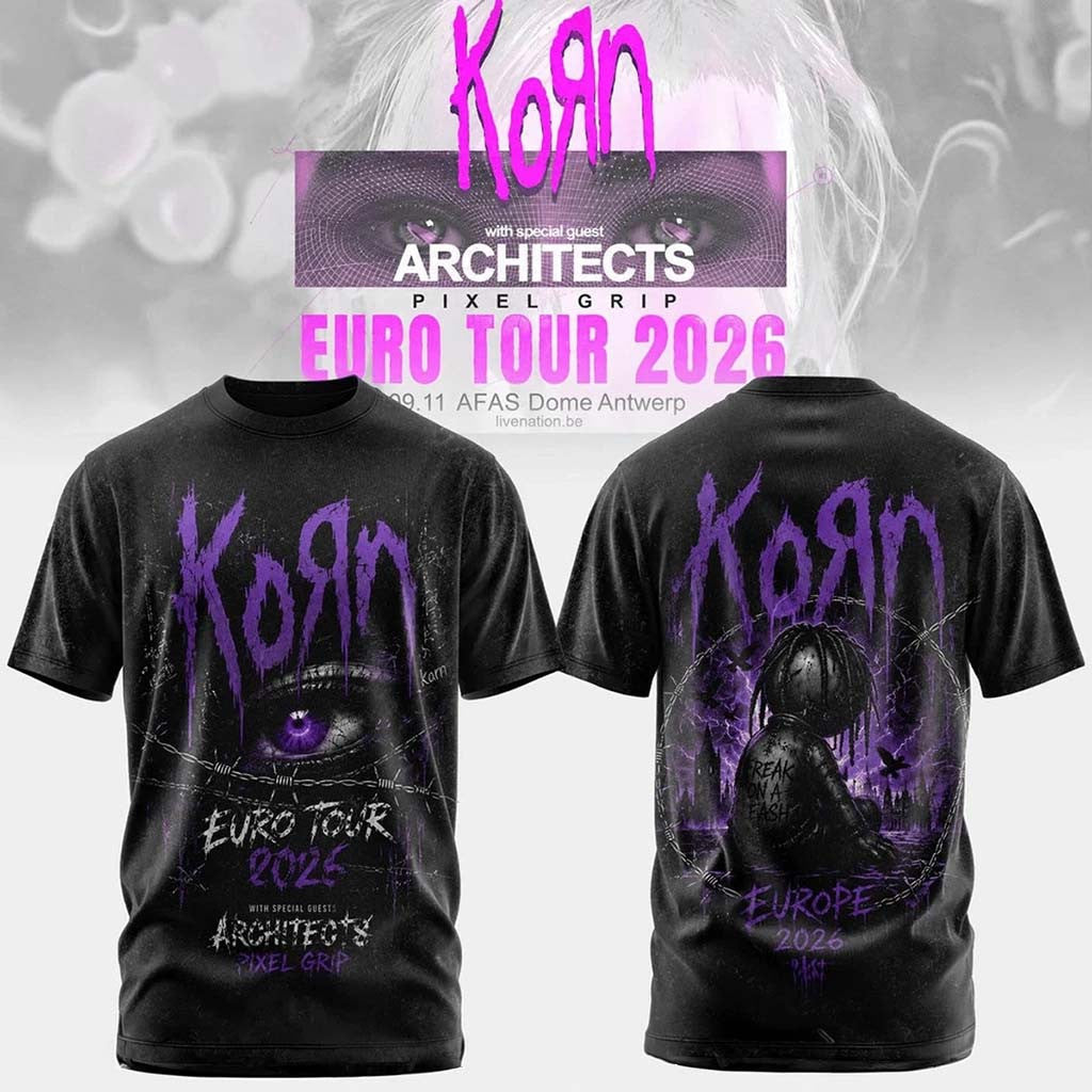 Korn Euro Tour 2026 T-Shirt Korn Band Merch Unique Gift For Music Lovers - Merchluma