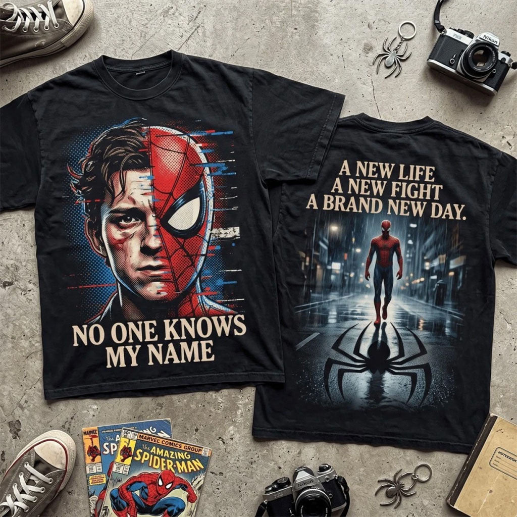 Spider Man Brand New Day Merch No One Knows My Name T-Shirt Spider Man Fan Outfits Gifts Ideas - Merchluma
