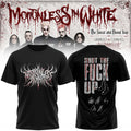 Motionless In White The Sweat And Blood Tour 2026 Signature T-Shirt Shut The F Up Tee MIW Merch - Merchluma