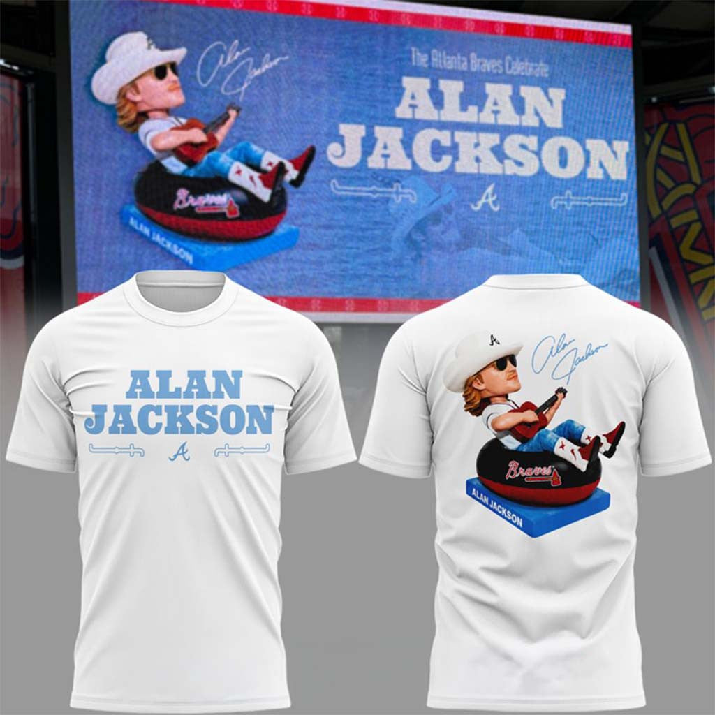 Alan Jackson X Atlanta Braves White 2026 T-Shirt Signed Alan Jackson Tour Merch Gift For Fans - Merchluma