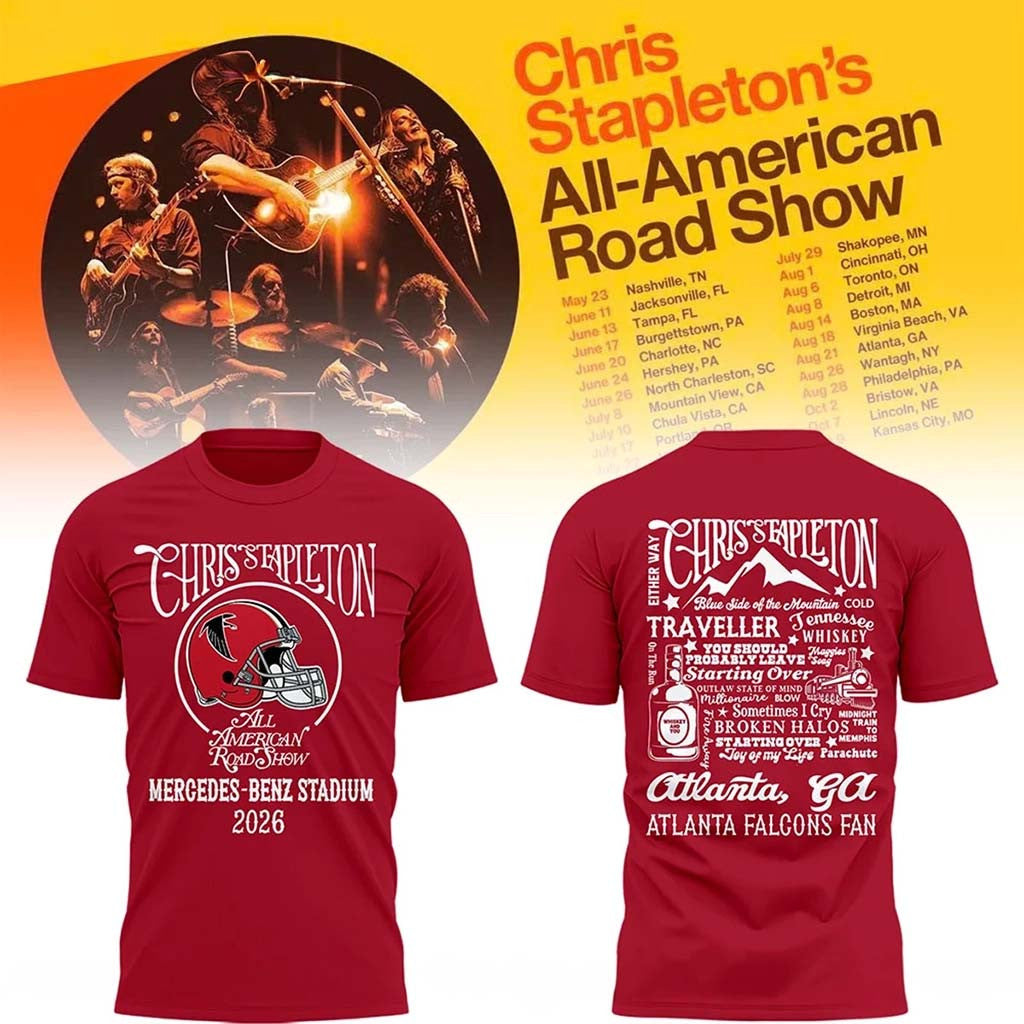 Atlanta Falcons X Chris Stapleton All American Road Show Shirt Atlanta Falcons Merch Red - Merchluma