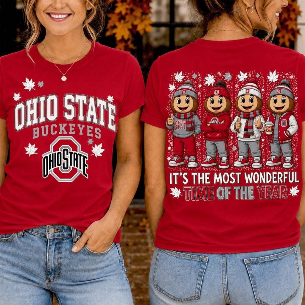 Ohio State Buckeyes Merch 2026 Autumn Festive Cheer T-Shirt Casual Outfits Fall Gift For Fans - Merchluma