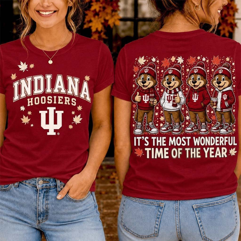 Indiana Hoosiers Merch 2026 Autumn Festive Cheer T-Shirt Game Day Apparel Gift For Fans - Merchluma