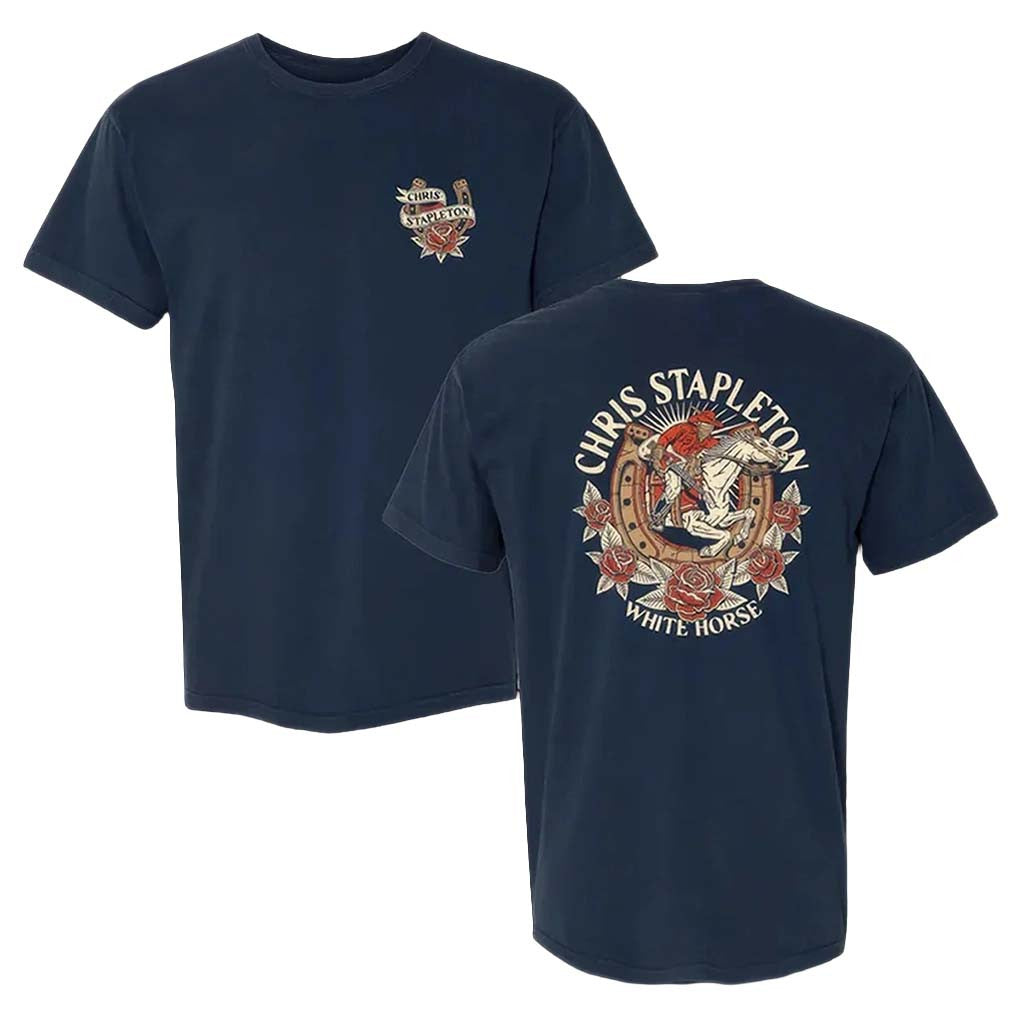 Chris Stapleton Merch 2026 All American Road Show T-Shirt White Horse Chris Stapleton Shirt - Merchluma