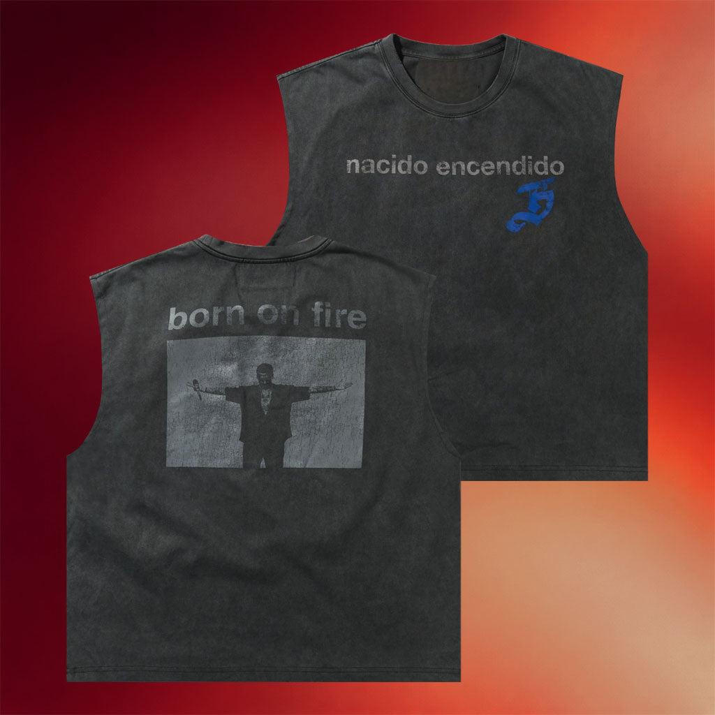 Born On Fire Merch 2026 Blessd X Born On Fire Tank Top Gift Ideas For Rap Fans - Merchluma