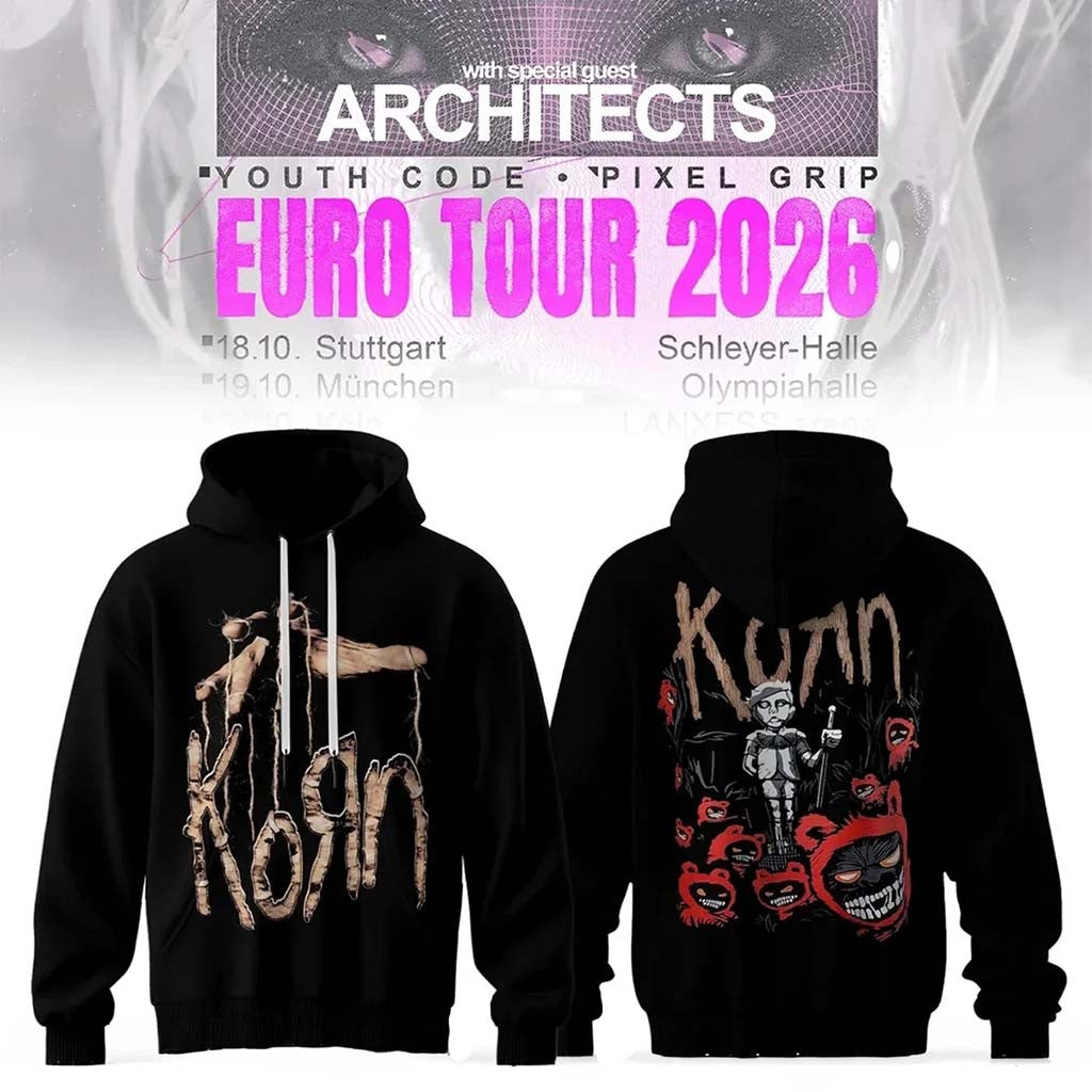Korn European Tour 2026 Hoodie Korn Band Merch Best Gift For Music Lovers - Merchluma