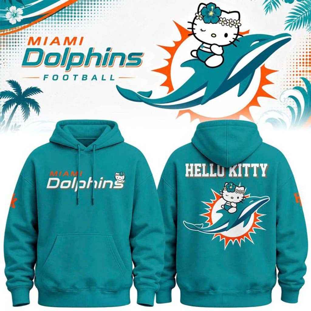 Miami Dolphins X Hello Kitty 2026 Hoodie Miami Dolphins Merch Gift For Football Lovers - Merchluma
