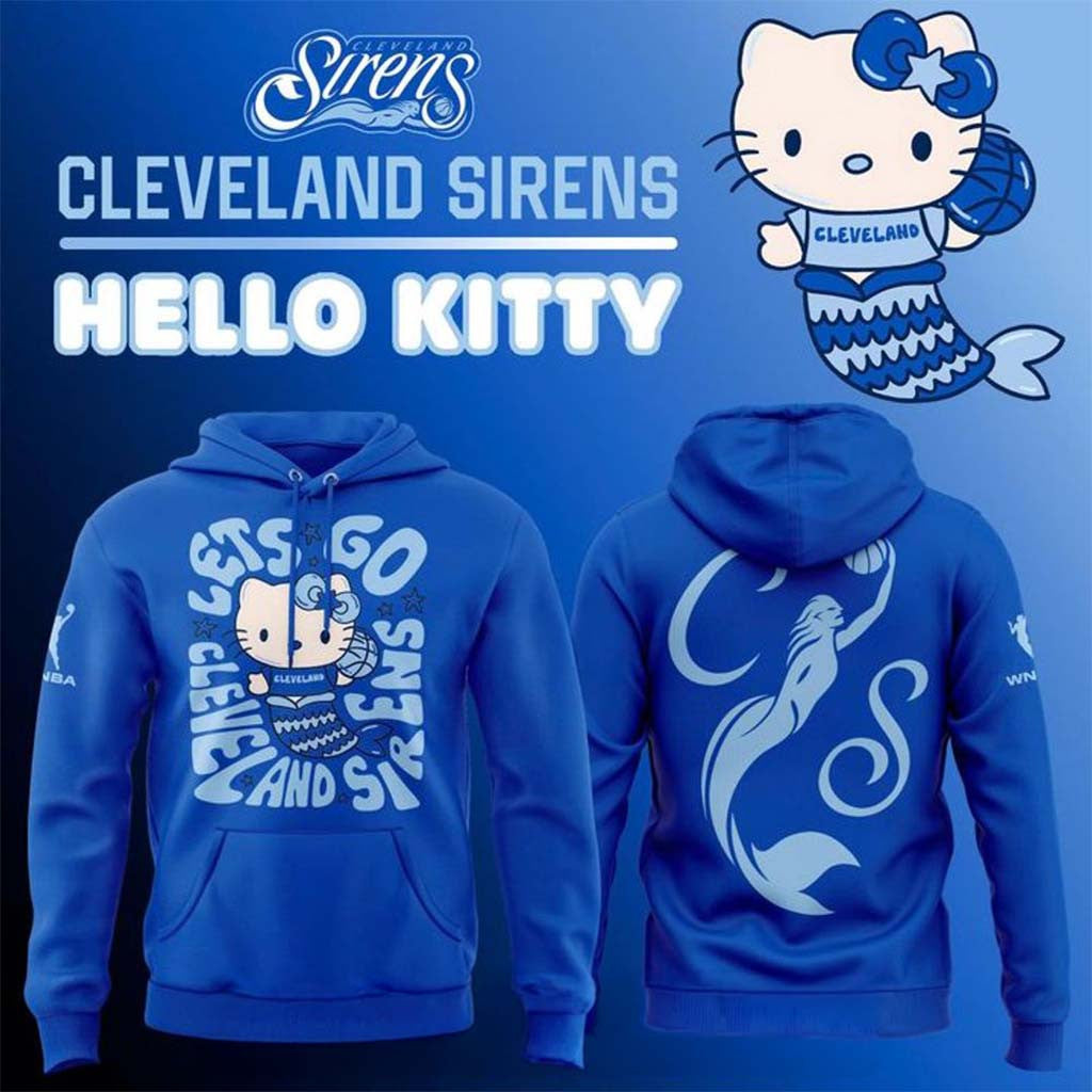 Cleveland Sirens X Hello Kitty Mermaid Hoodie Cleveland Sirens Merch Cute Basketball Fan Gift - Merchluma