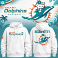 Miami Dolphins X Hello Kitty 2026 White Hoodie Miami Dolphins Merch Gift For Football Fans - Merchluma