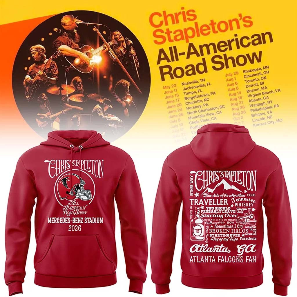 Atlanta Falcons X Chris Stapleton All American Road Show Hoodie Atlanta Falcons Merch Fan Gear - Merchluma
