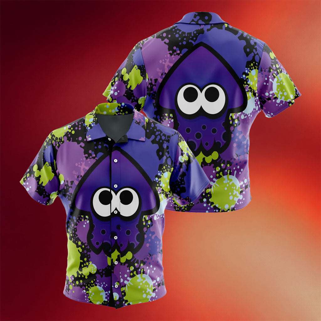 Splatoon Merch 2026 Purple Squid Aloha Splatoon Hawaiian Shirt Best Gift For Brother - Merchluma