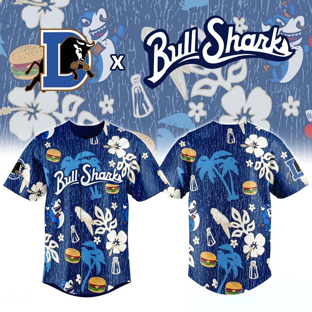 Durham Bulls Merch Bull Sharks X Margaritaville Jersey Tropical Themed Jersey Gift For Fans - Merchluma