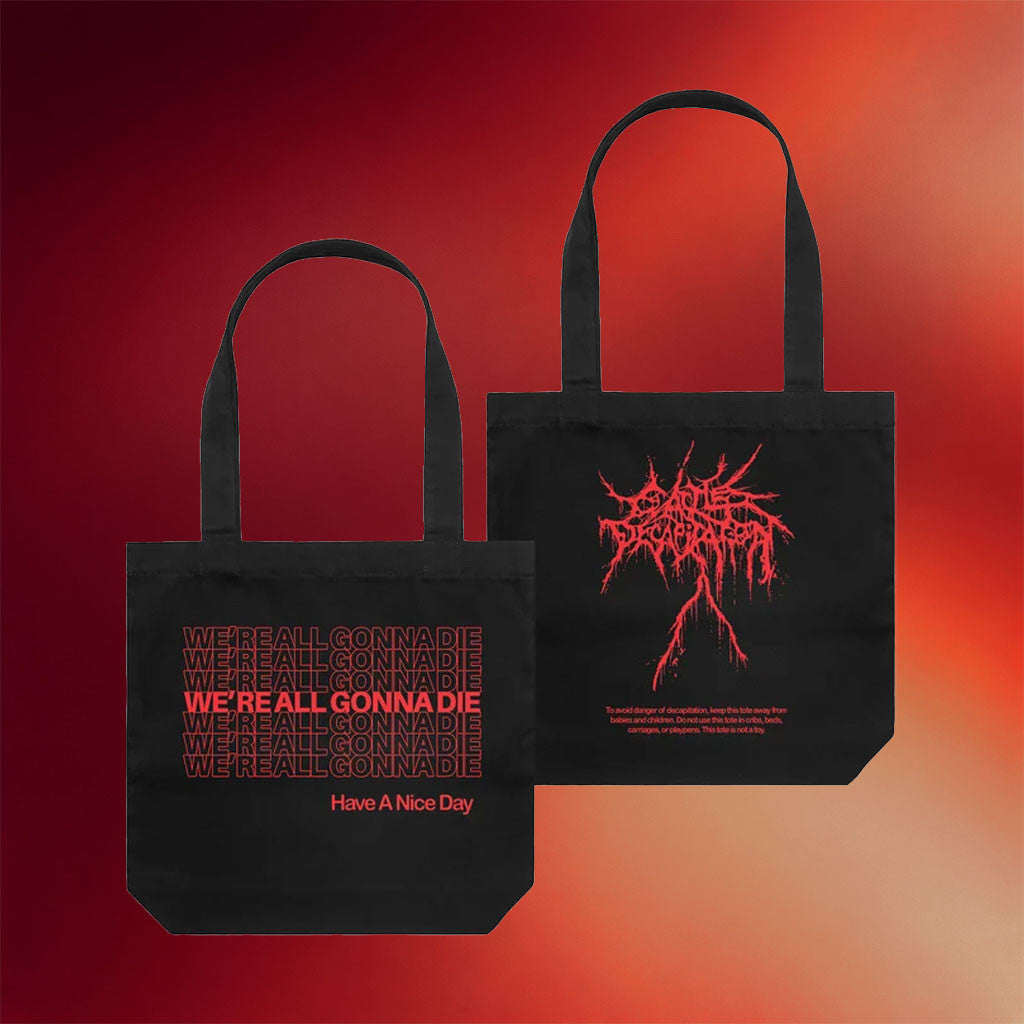 Cattle Decapitation Merch 2026 We're All Gonna Die Tote Bag Unique Gift For Band Lovers - Merchluma