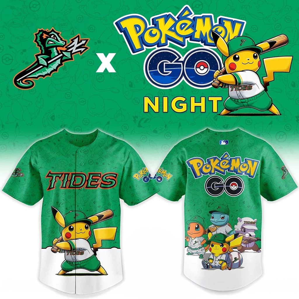 Norfolk Tides Pokemon Go Night Game Jersey 2026 Norfolk Tides Merch Gift For Baseball Lovers - Merchluma