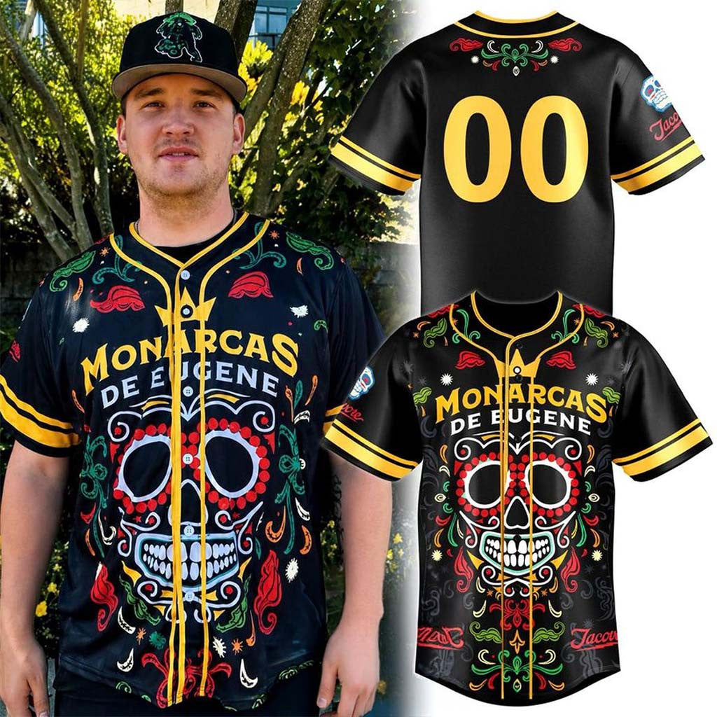Personalized Eugene Emeralds 2026 Monarcas De Eugene All Dark Night Baseball Jersey Fan Merch - Merchluma