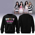 BAPE X AESPA Baby Milo Sweatshirt Black 2026 A Bathing APE AESPA Merch Present For Kpop Fans - Merchluma