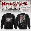 Motionless In White The Sweat And Blood Tour 2026 Signature Sweatshirt Shut The F Up MIW Merch - Merchluma