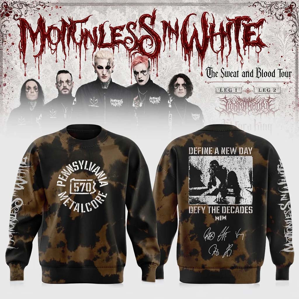 Motionless In White Merch The Sweat And Blood Tour 2026 Signature Sweatshirt Music Fan Gear - Merchluma