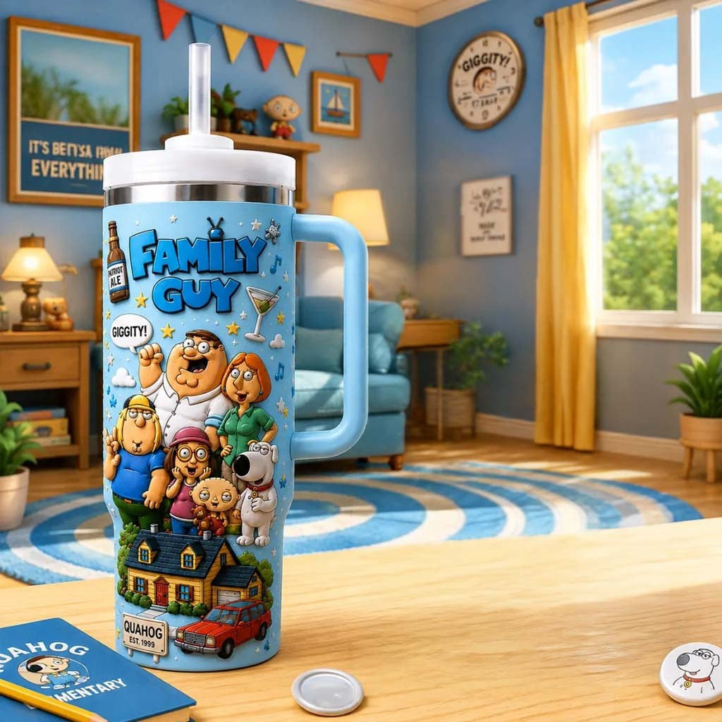 Family Guy Characters 40oz Stanley Tumbler Family Guy Merch Sitcom Lover Gift For Mom - Merchluma