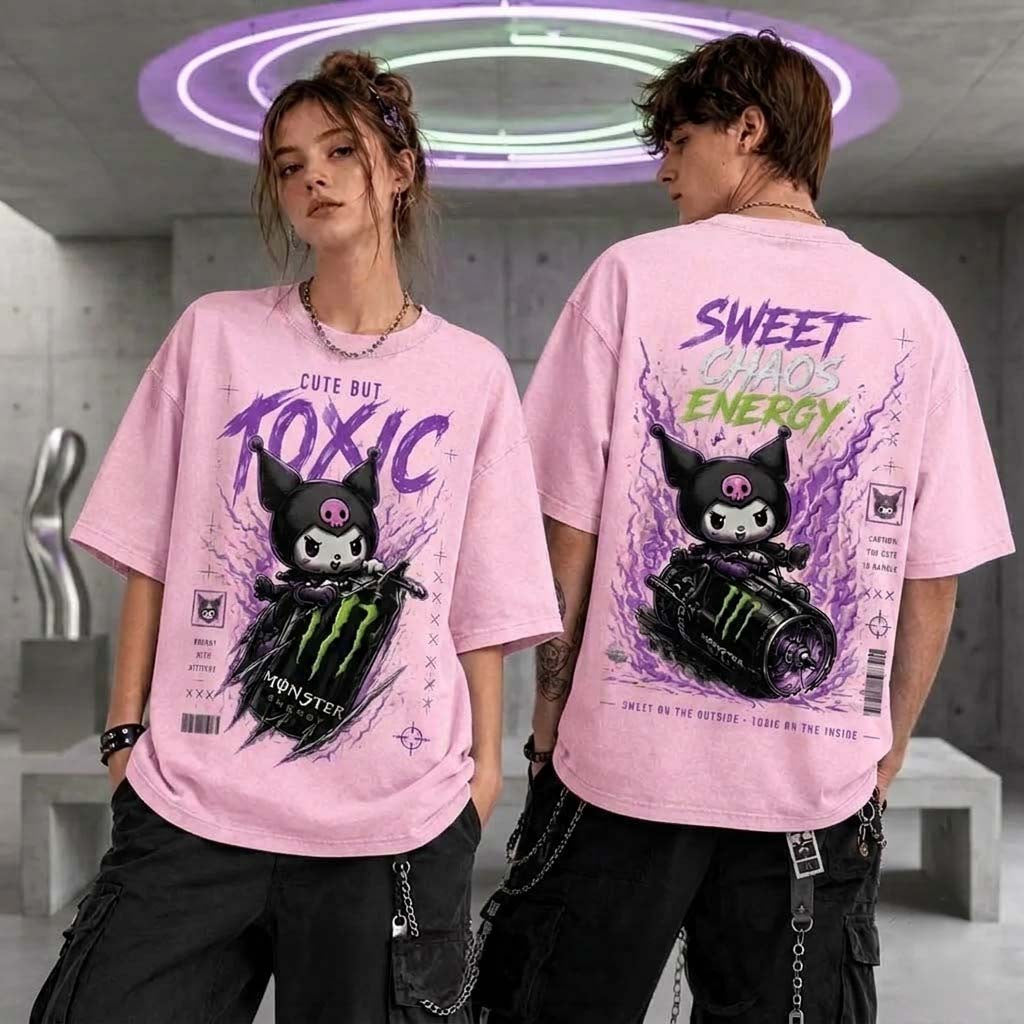 Kuromi Monster Energy Kawaii Goth T-Shirt Sweet Chaos Energy Shirt Kawaii Gift For Friends - Merchluma