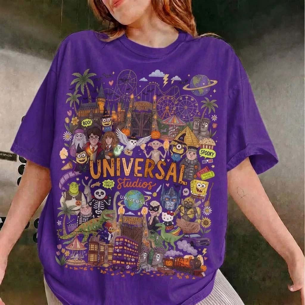 Retro Universal Studios Halloween Shirt Universal Studios Family Halloween Party Apparel Gifts - Merchluma