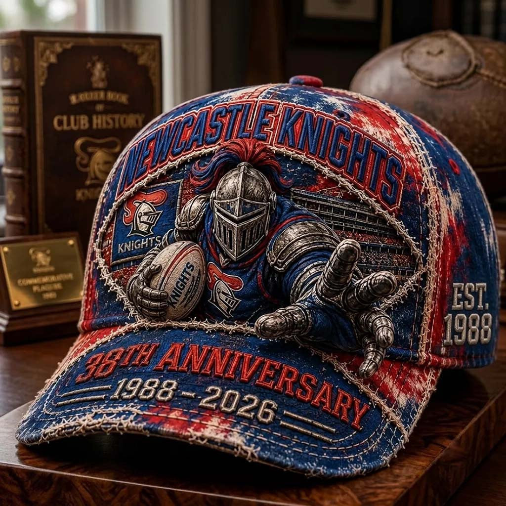 Newcastle Knights 38th Anniversary 1988 2026 Hat Newcastle Knights Merch Present For Rugby Fans - Merchluma