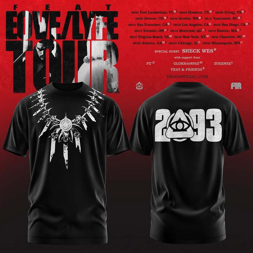 Yeat Lovelyfe Tour T-Shirt Black 2093 Shirt Yeat Merch Presents For Hip Hop Lovers - Merchluma