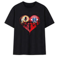 Washington Redskins X Washington Wizards Skulls Face To Face Heart Shape T-Shirt Fan Merch - Merchluma