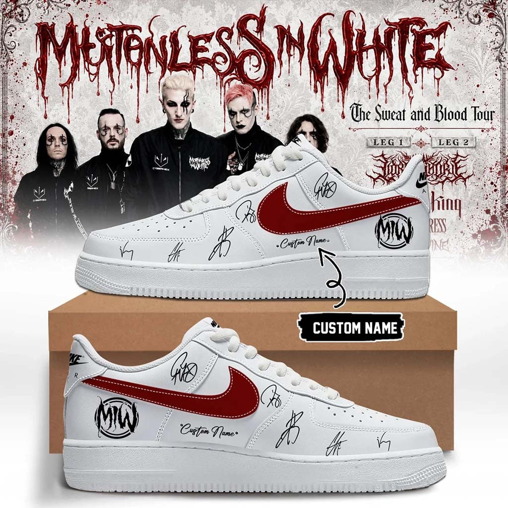 Custom Motionless In White Merch 2026 The Sweat And Blood Tour Shoes Sneakers Fan Present - Merchluma