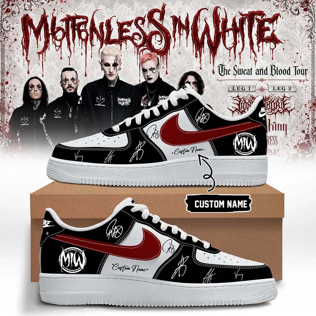 Custom Motionless In White Merch 2026 The Sweat And Blood Tour Sneakers Music Lover Gear - Merchluma