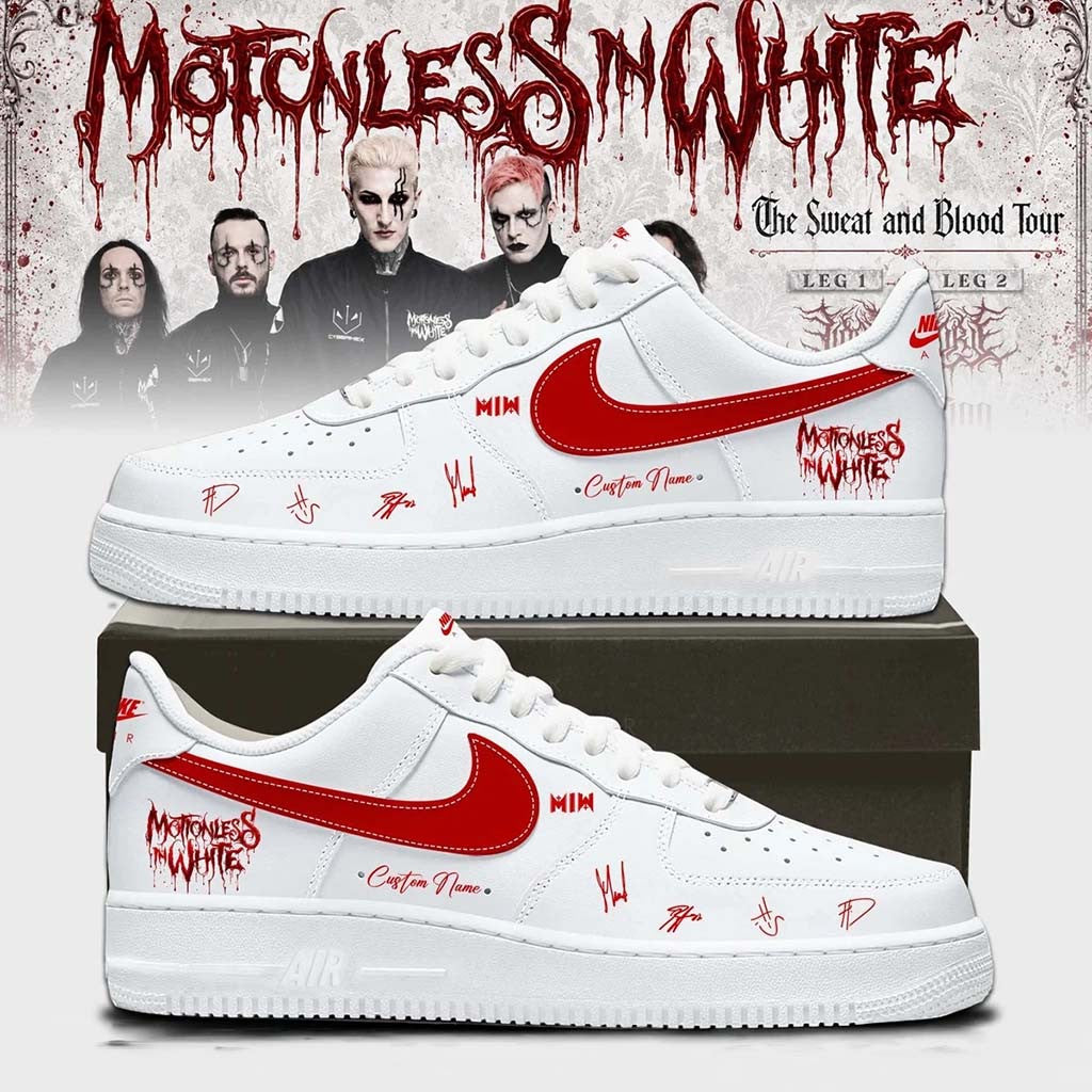 Custom Motionless In White Merch The Sweat And Blood Tour 2026 Sneakers Best Gift For Fans - Merchluma