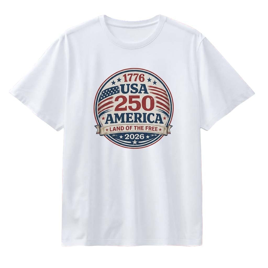 USA 1776 250 America Land Of The Free 2026 Vintage T-Shirt Patriotic Clothing Dad Gifts - Merchluma
