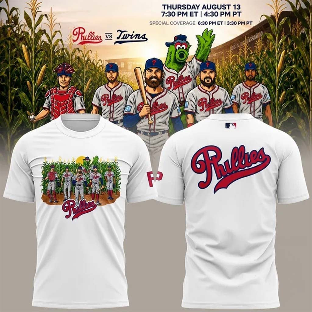 Philadelphia Phillies At Field Of Dreams 2026 White T-Shirt Phillies Merch Baseball Lover Gifts - Merchluma