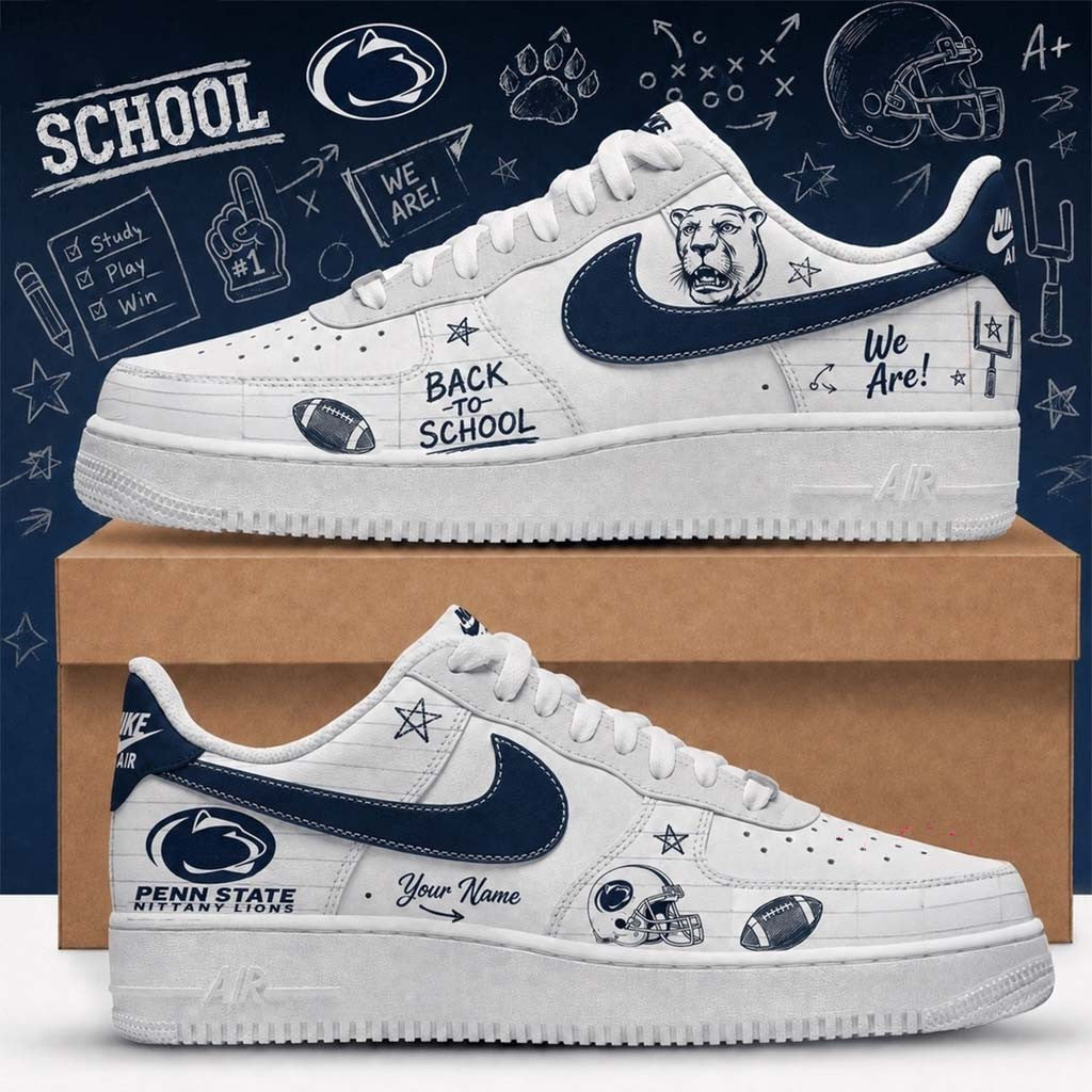 Custom Penn State Nittany Lions Merch 2026 Back To School Sneakers Present For Football Lover - Merchluma