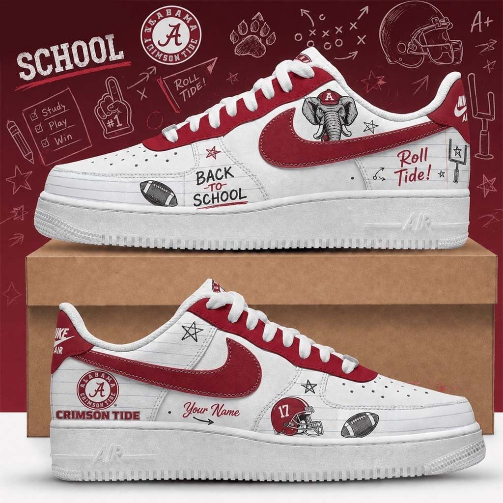 Personalized Alabama Crimson Tide Merch 2026 Back To School Sneakers Roll Tide Shoes Fan Gifts - Merchluma