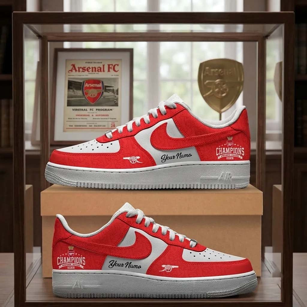 Personalized Arsenal FC 2026 Premier League Champions Shoes Sneakers Arsenal FC Merch Gifts - Merchluma
