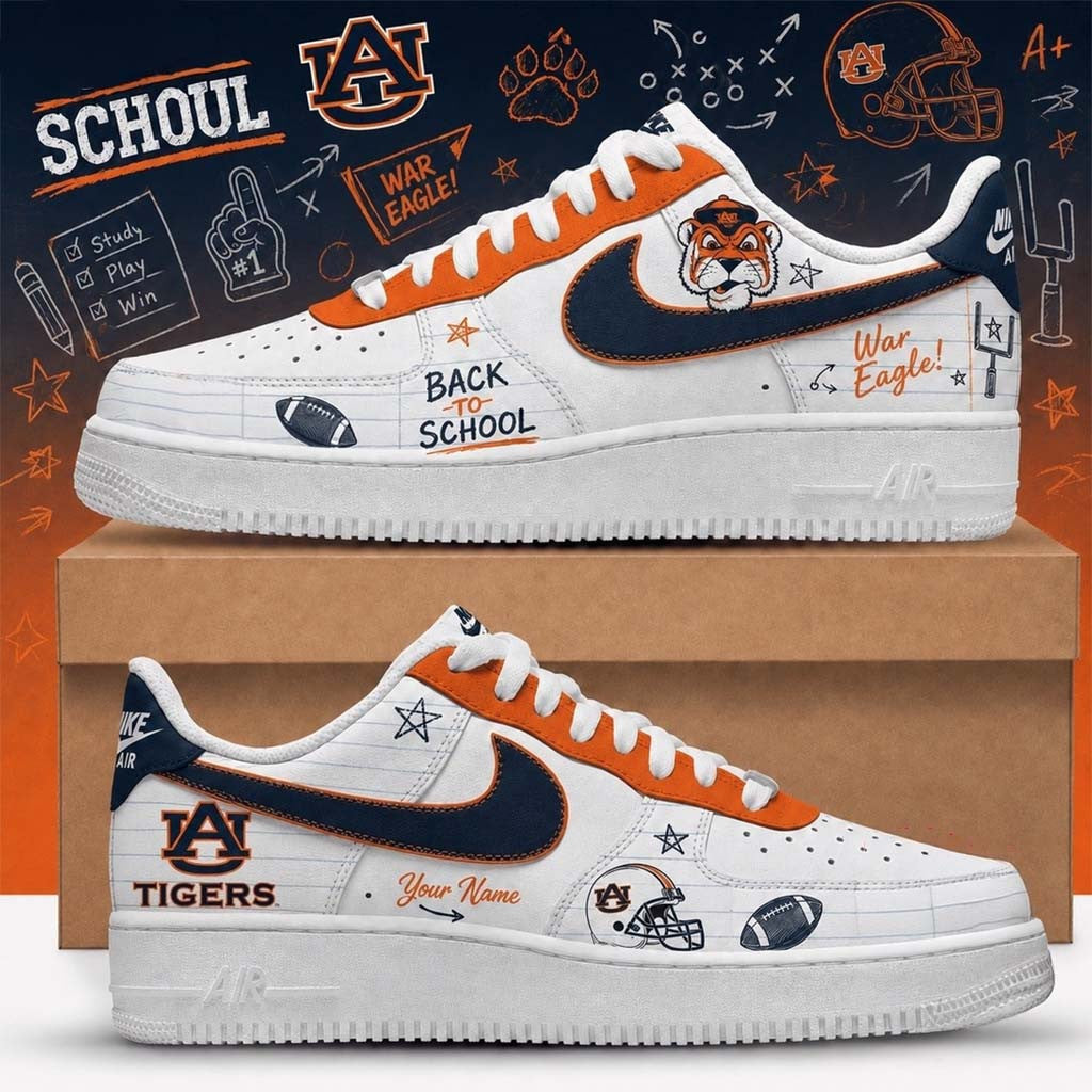 Personalized Auburn Tigers Merch 2026 Back To School Sneakers War Eagle Shoes Football Fan Gear - Merchluma
